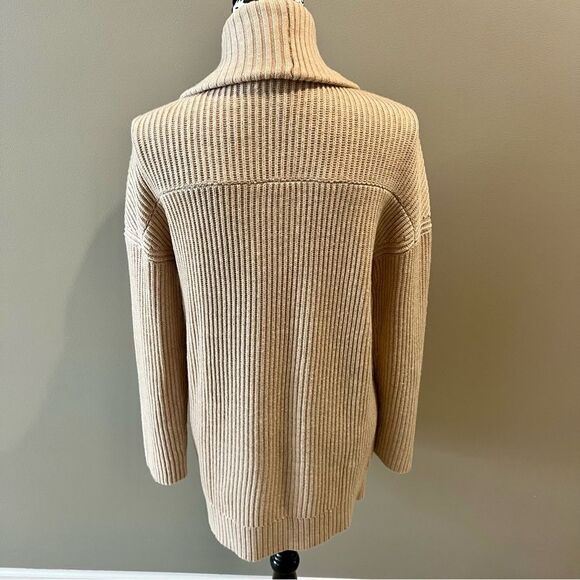 BANANA REPUBLIC Camel Cardigan Wool Blend Heavy Weight Oversized Size Medium - Picture 4 of 7